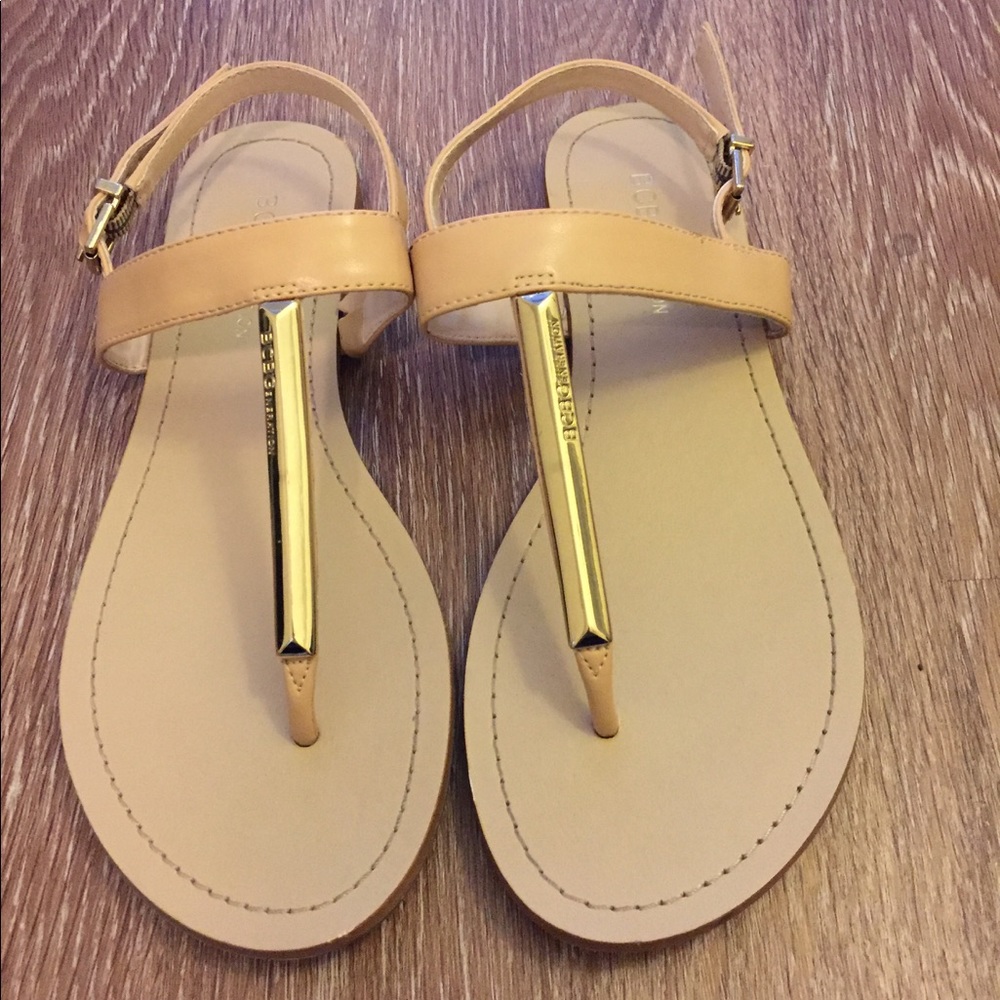 BCBGeneration Thong Sandals - Beige and Gold